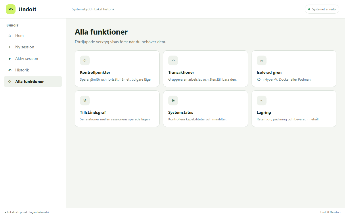 Alla avancerade funktioner